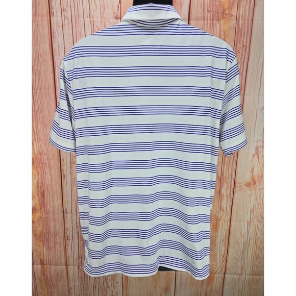 Under Armour Mens HeatGear Purple Striped Polo Large - Picture 2 of 8